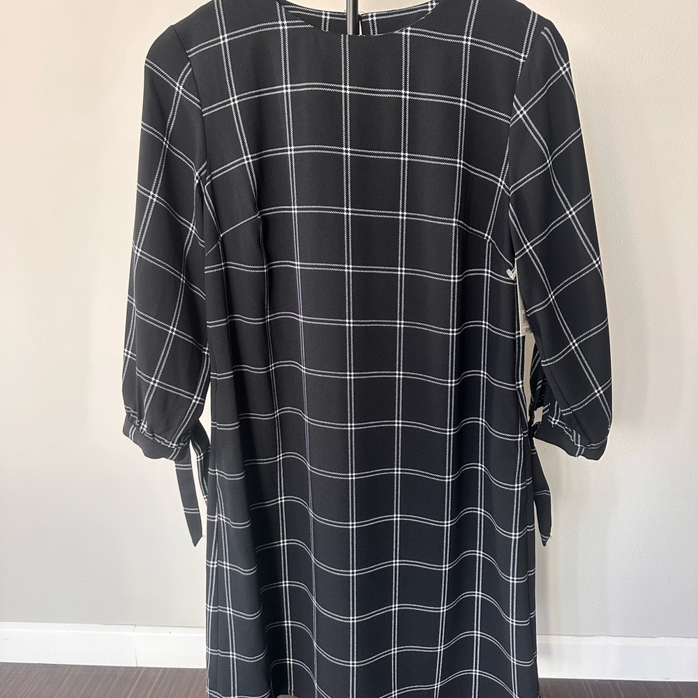 a new day Black Checkered Long Sleeve Dress